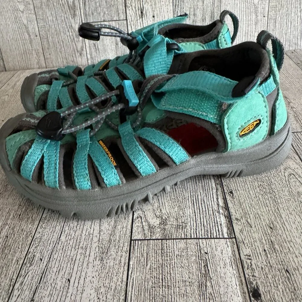 Keen Whisper Sandals ~ Waterproof Hiking Shoes Kids Shoes teal green Size 11